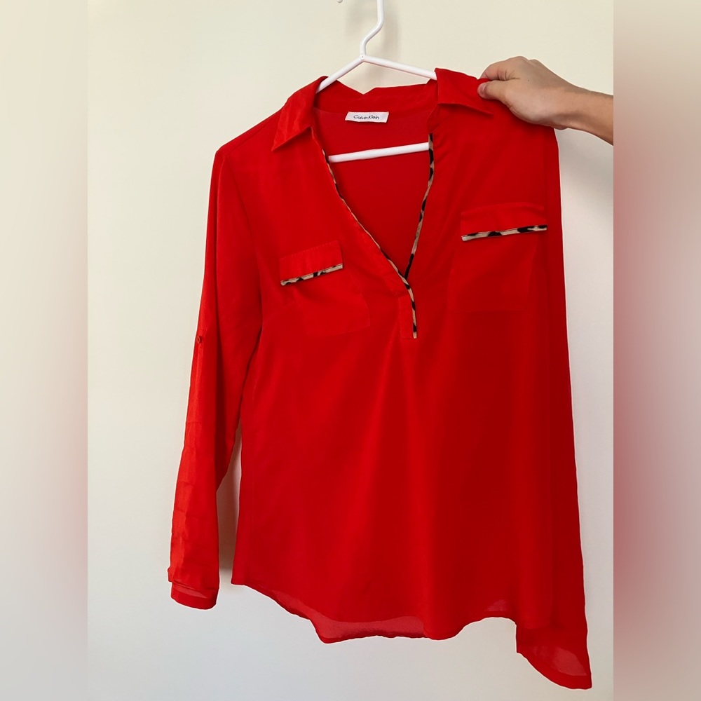 Calvin Klein red blouse